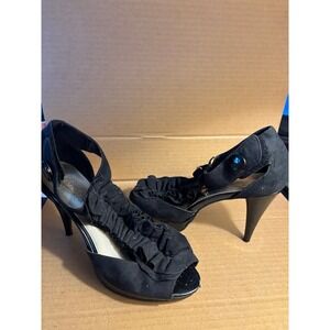 Candies Womens Open Toe High Heels Shoes~Sydneyblk~Black~ Size 7.5